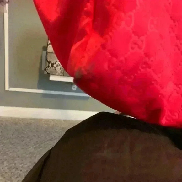 GUCCI GG pattern Large tote Duffle Bag Tote Bag Nylon Red - Picture 3 of 16